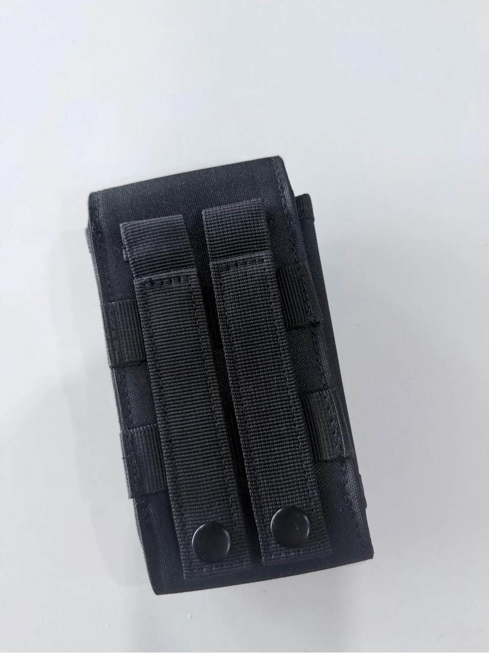 Black Tactical Phone Pouch with Hook-and-Loop Closure
